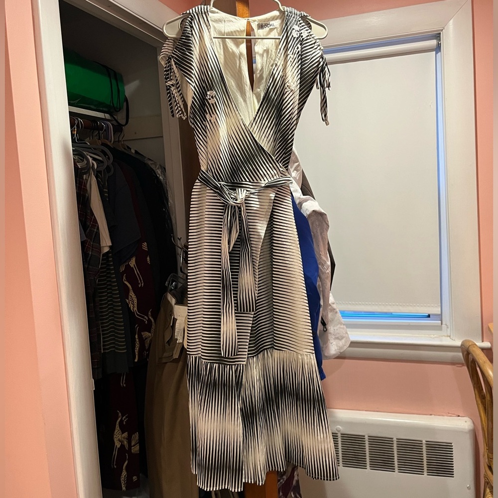 St. Roche black and white striped dress